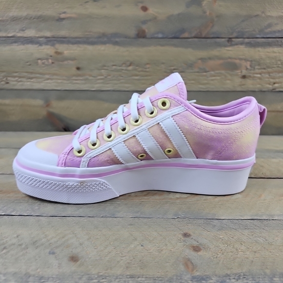 adidas Nizza Platform Women's Originals Shoes Bliss Lilac/Cloud White/Yellow - Picture 7 of 12